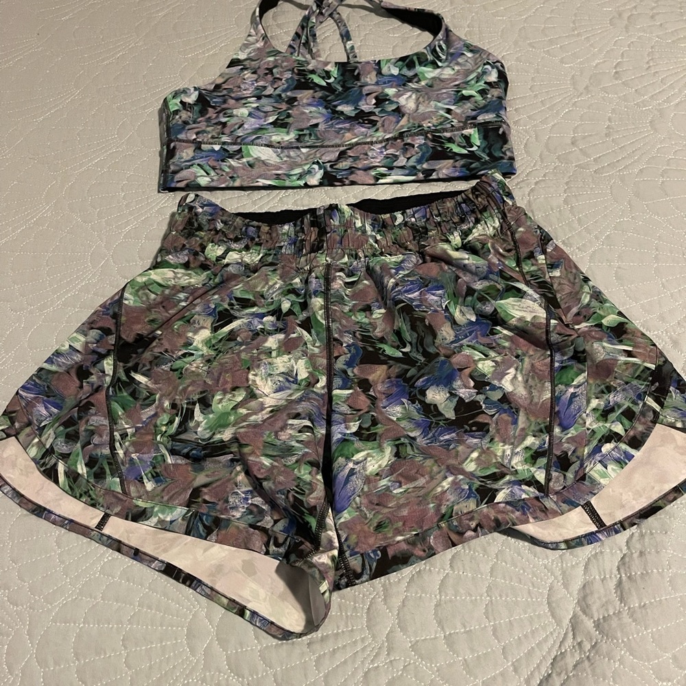 Lulu lemon track that high rise shorts and energy sports bra bundle